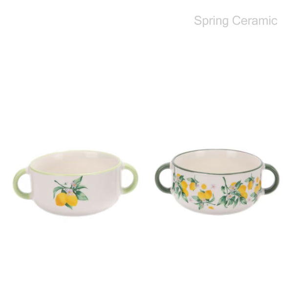 lemon series, 320ml double ear soup bowl