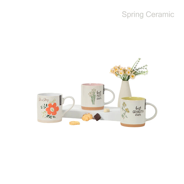 17OZ Wholesale straight mug color glaze inside&foot pearl glaze with silk screen&hand-painting