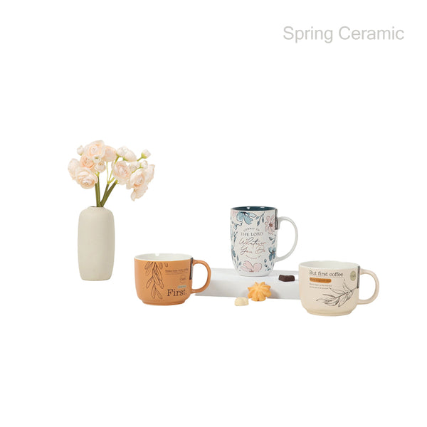 Wholesale 14OZ soup mug&12OZ drum mug color glaze with different design
