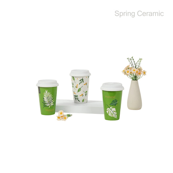 450ml travel mug with silicone lid,plant series