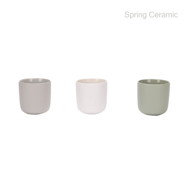 12OZ embossed Handleless Cup glossy inside matt outside