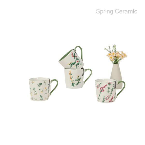 plant design,400ml new bone china mug with decal