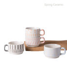 Debossed design stack up mug - SPRING CERAMIC