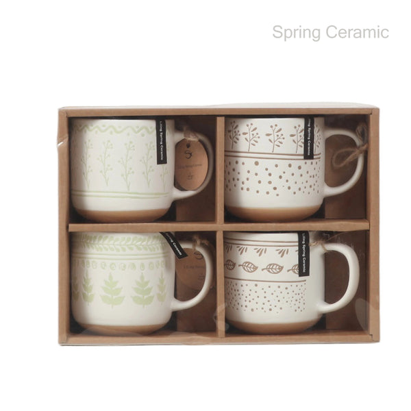 430ml ceramic mug,plant series with silk printing