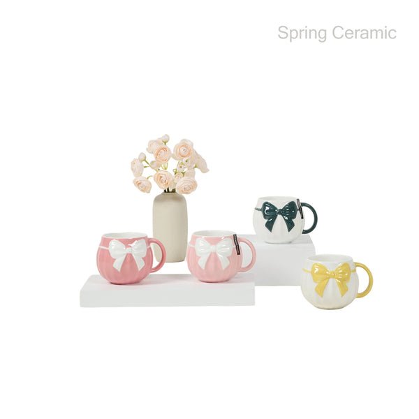 bowknot series,425ml new bone china mug