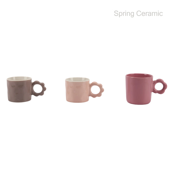 2 shapes ceramic color glaze mug with special handle