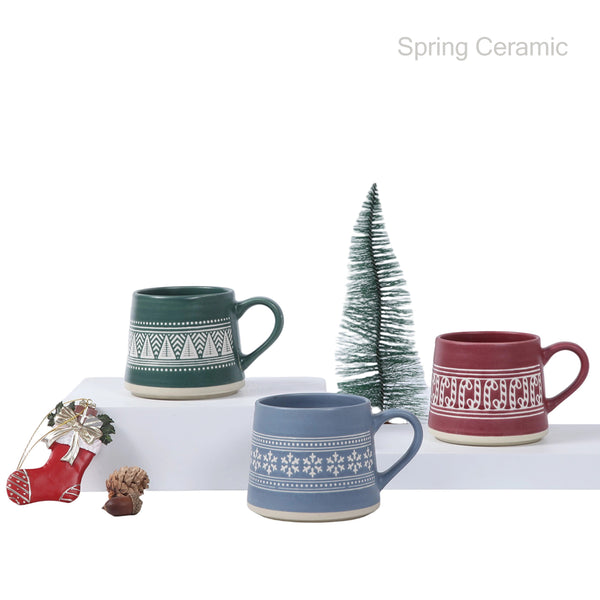 Top Sale 14Ounce Ceramic double-mould mug coffee Christmas gift Microwave and dishwasher safe