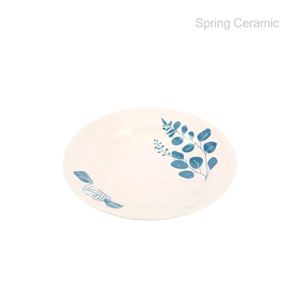 ceramic plate with plant design decal