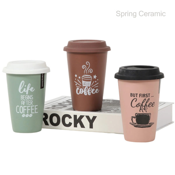 coffee design travel mug with silicone lid