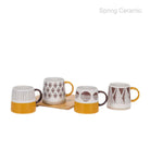 425ml double model mug with geometry design - SPRING CERAMIC