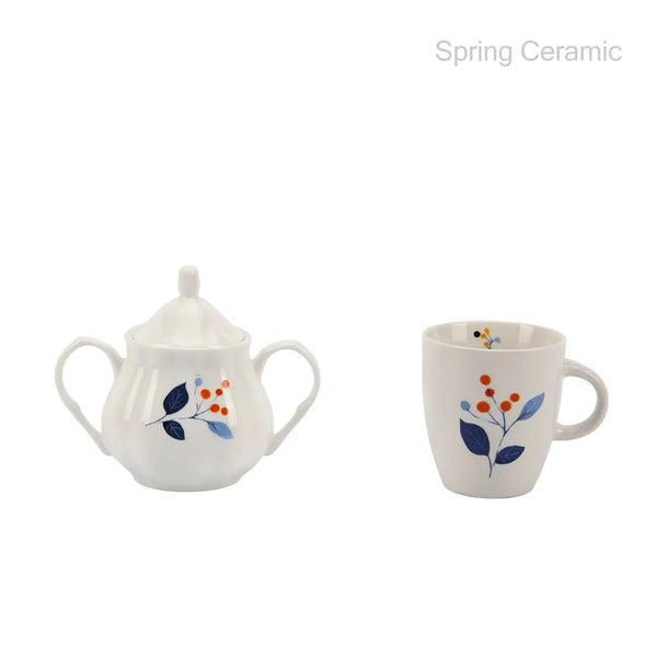 "ceramic wholesale" 400ml floral ceramic tea pot with decal printing