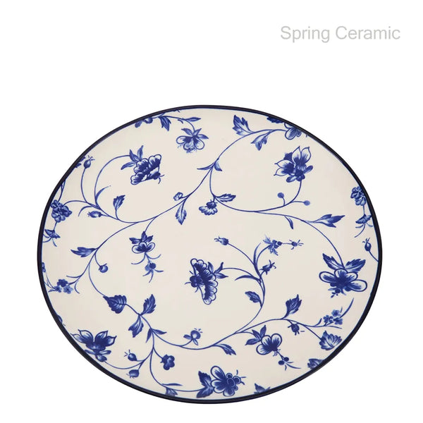 "bule floral"8" ,10.5" ceramic plate with machine printing