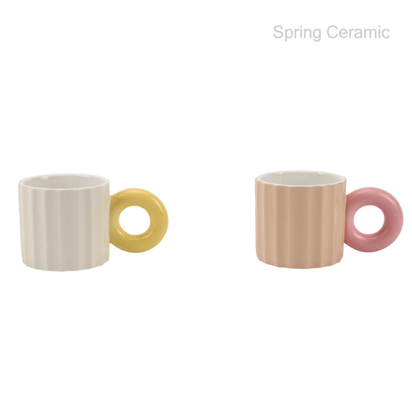 350ml color glaze mug with thick handle