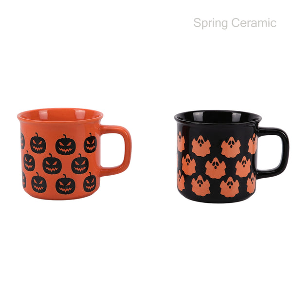 Halloween creative ceramic mug - Pumpkin Ghost Pattern Festival Cup - Export B2B Wholesale - Festival Tableware Gift Supplier