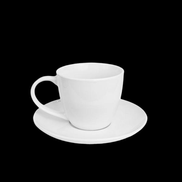 Bulk white mug and saucer coffee set wholesale