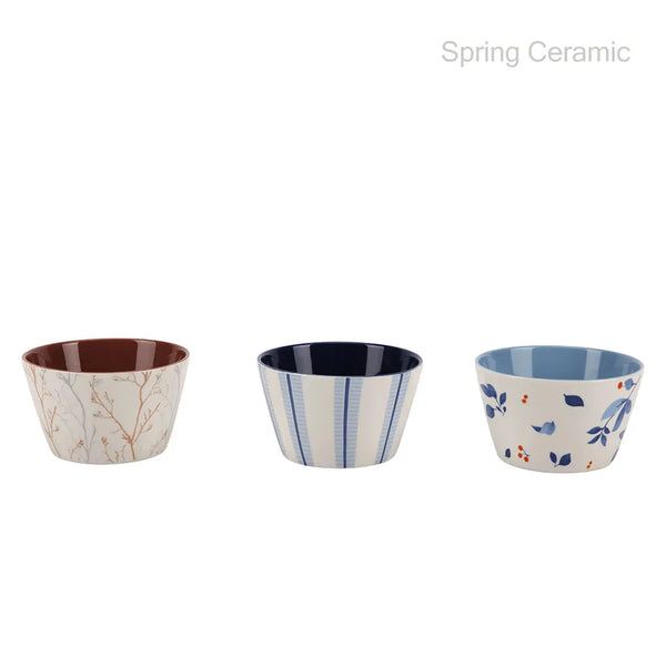 "Hot-sale"bule floral 17oz ceramic bowl