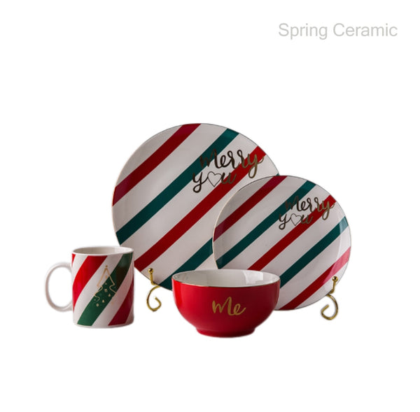 Christmas Dinner set 16pcs SP2304-001 - SPRING CERAMIC