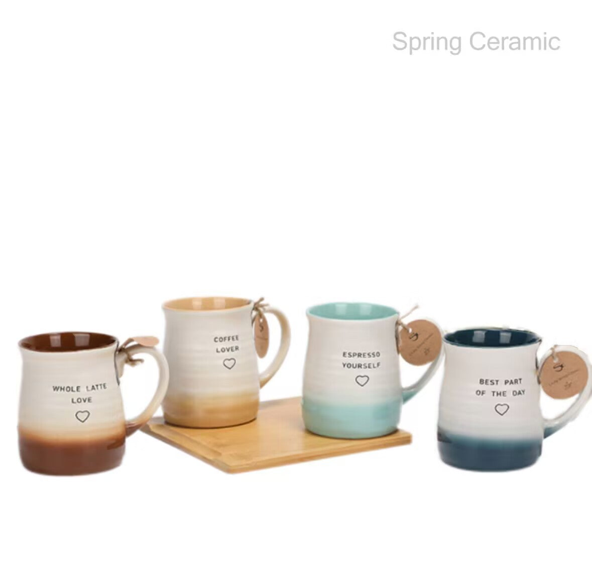 19oz mug for the words design,with the words"Best part of the day","coffee lover""whole latte love" - SPRING CERAMIC