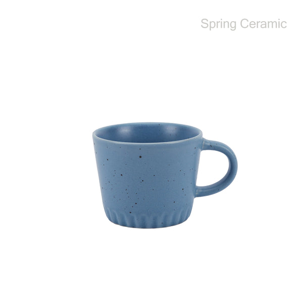 Speckled Blue Ceramic Mug with Textured Base - Minimalist Handcrafted Drinkware for Coffee & Tea