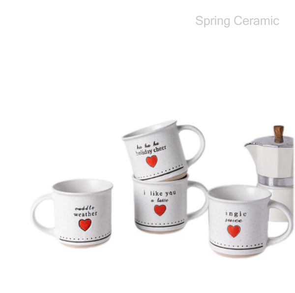 Cute heart shape silk design mug - SPRING CERAMIC