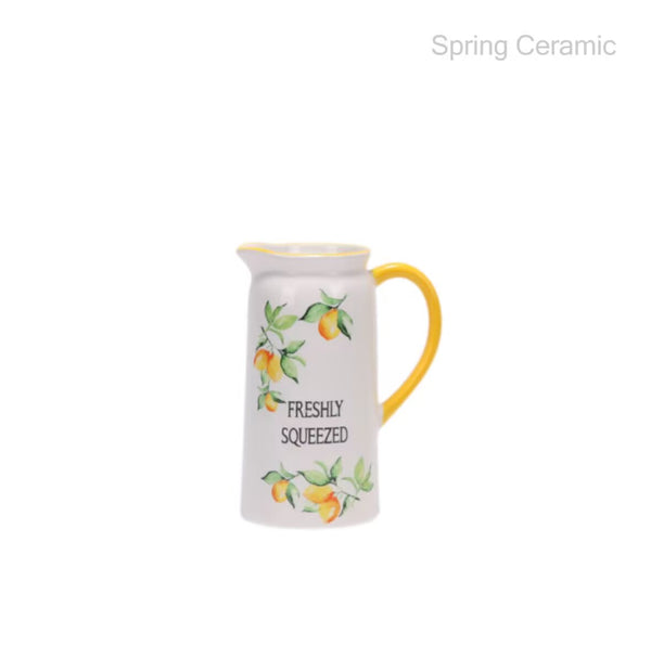 lemon series Ceramic Vase with Handle