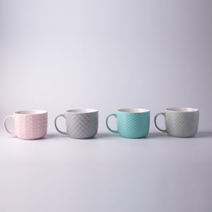 Embossed Color Glaze Ceramic Soup Mug SP2304-013