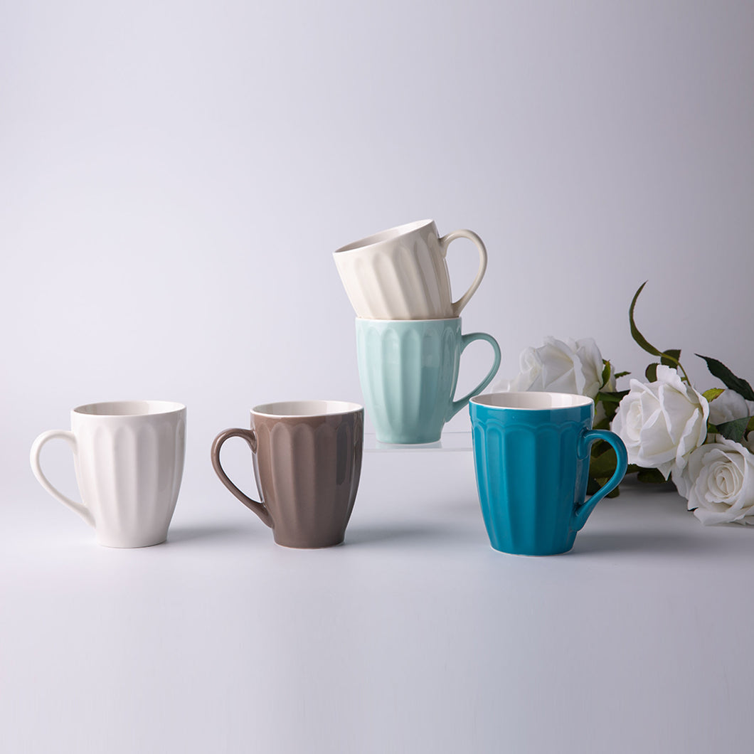 Embossed Color Glaze Ceramic Mug SP2304-015