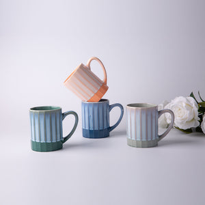 Embossed Reactive Color Glaze Ceramic Mug SP2304-016