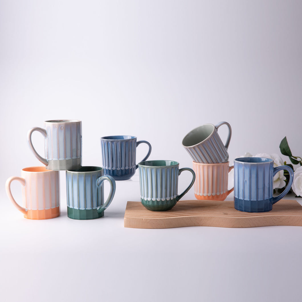 Embossed Reactive Color Glaze Ceramic Mug SP2304-016