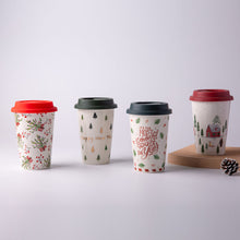 Load image into Gallery viewer, &quot;Merry Christmas“ Ceramic Travel Mug with Silicone Lid SP2304-005

