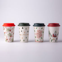 Load image into Gallery viewer, &quot;Merry Christmas“ Ceramic Travel Mug with Silicone Lid SP2304-005

