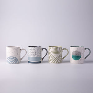 Ceramic Mug- Green Leaf Design  SP2304-027