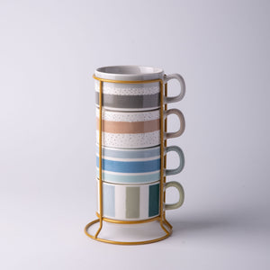 Ceramic Mug- Green Leaf Design  SP2304-027
