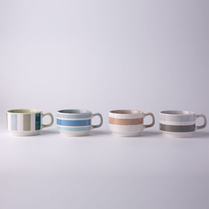 Ceramic Mug- Green Leaf Design  SP2304-027