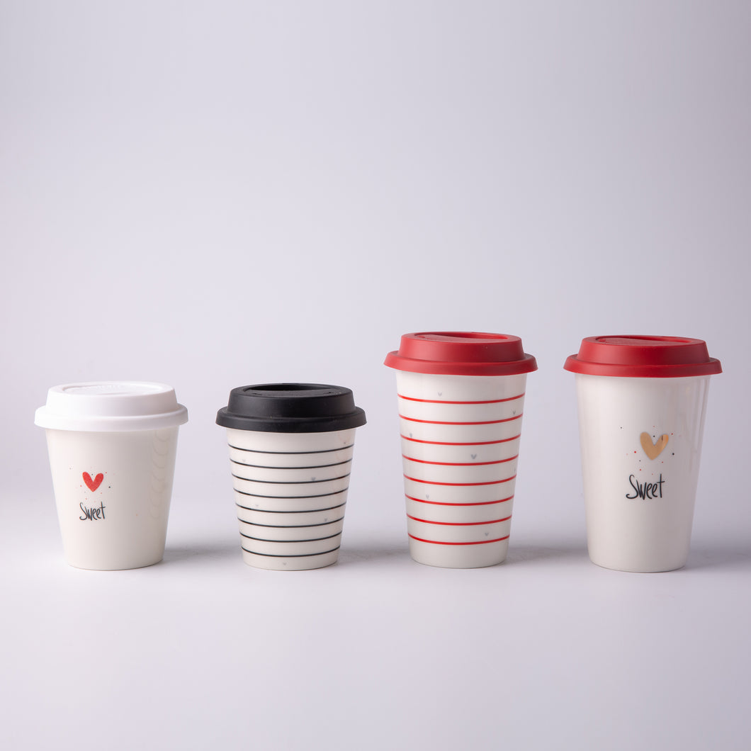 Valentine's Day Ceramic Mug with Silicone Lid SP2304-050