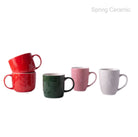 Embossed Color Glaze Ceramic Christmas Mug SP2304-018 - SPRING CERAMIC