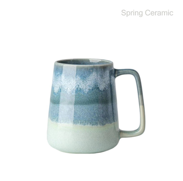 Reaction and color glazed large capacity mug
