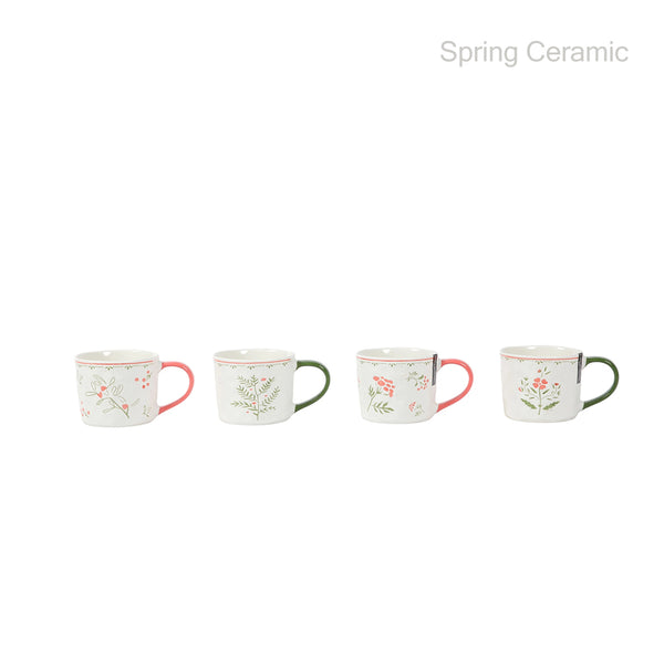 plant series,425ml new bone china mug with silk printing