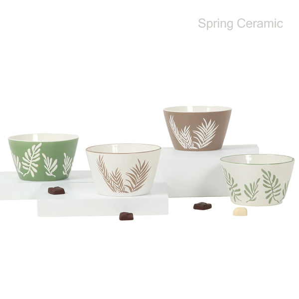 540ml new bone china bowl with plant design