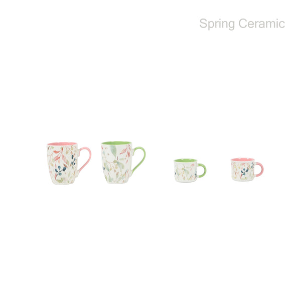 Bulk wholesale 11OZ drum mug and 3OZ enamel cup color glaze inside white outside with unique decal design