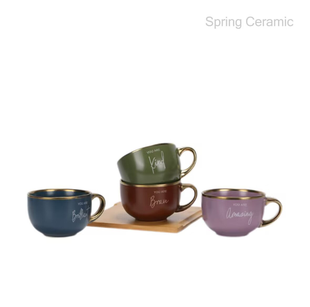 520ml bowl with the words"you are kind","you are brilliant","you are brave","you are amazing" - SPRING CERAMIC
