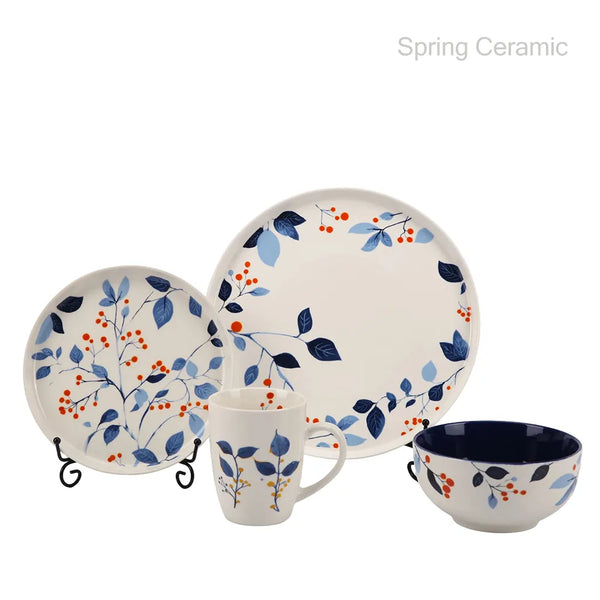 "bule floral" ceramic dinnerware with decal printing