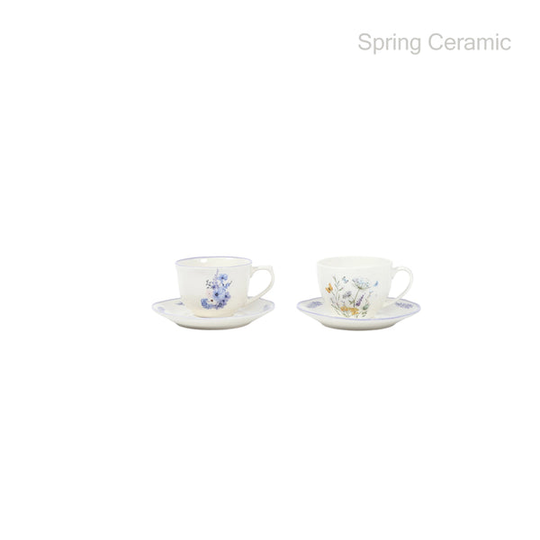 Top sales 4OZ cup&saucer color rim with beautiful decal design