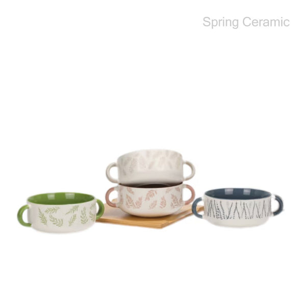 plant series, 475ml double ear soup bowl