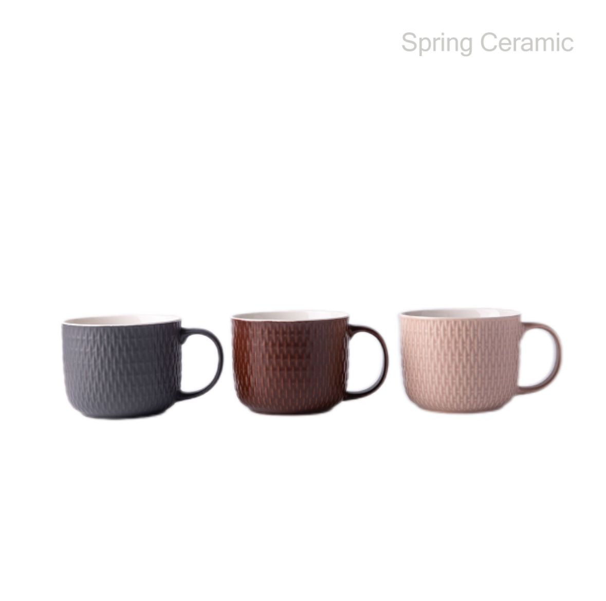 Embossed Color Glaze Ceramic Soup Mug SP2304-017 - SPRING CERAMIC