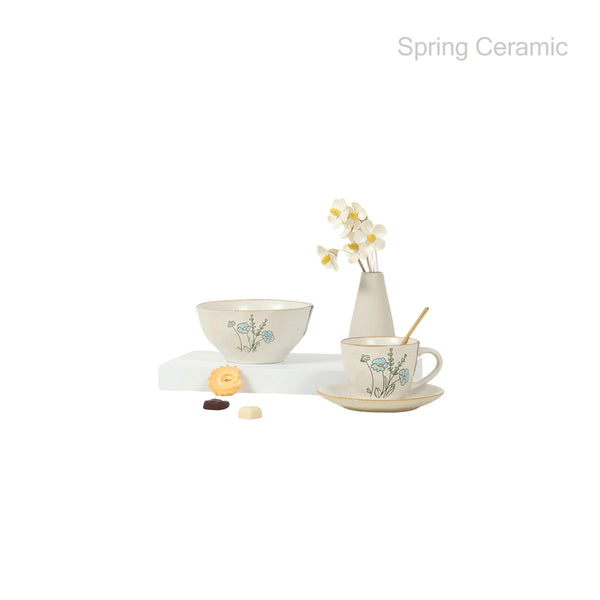 Wholesale Ceramic Tableware for Cafes & Home | Blue Flower Bowl, Coffee Cup Saucer & Vase, Food-Safe