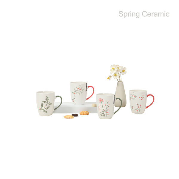 11OZ wholesale drum mug color glaze handle with 2 colors silk screen