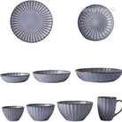 Ceramic Dinner Set-Floral Series Grey Color SP2304-060 - SPRING CERAMIC