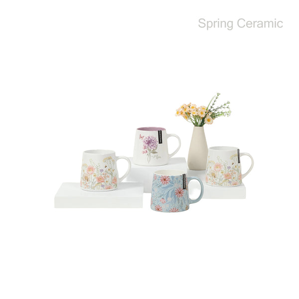 13OZ Wholesale Double-mould Mug with beautiful flower decal design