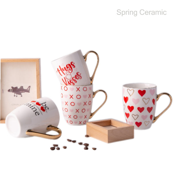 Valentine's Day Ceramic  320ml Oval Mug SP2304-049 - SPRING CERAMIC